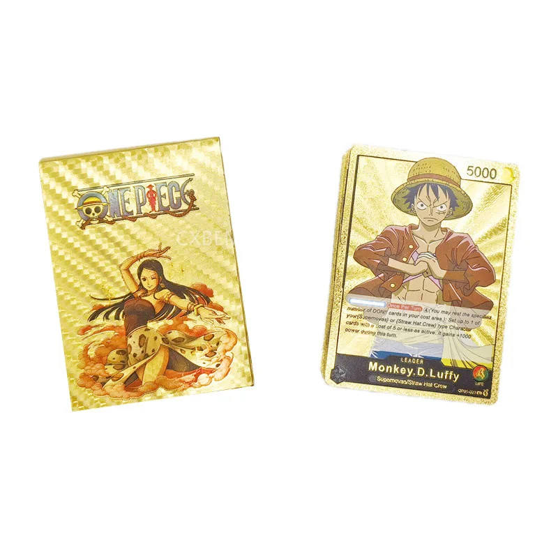 Hot Sale 2023 55PCS Gold PVC One Piece Cards Box English TCG Trading Playing Cartoon Anime Cards Collection Toys fork Kids