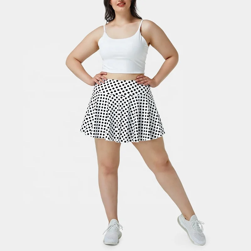 Custom Wholesale Sublimation Print High Waist Sportswear Side Shorts Golf Wear For Women Plus Size Tennis Dress With Pocket