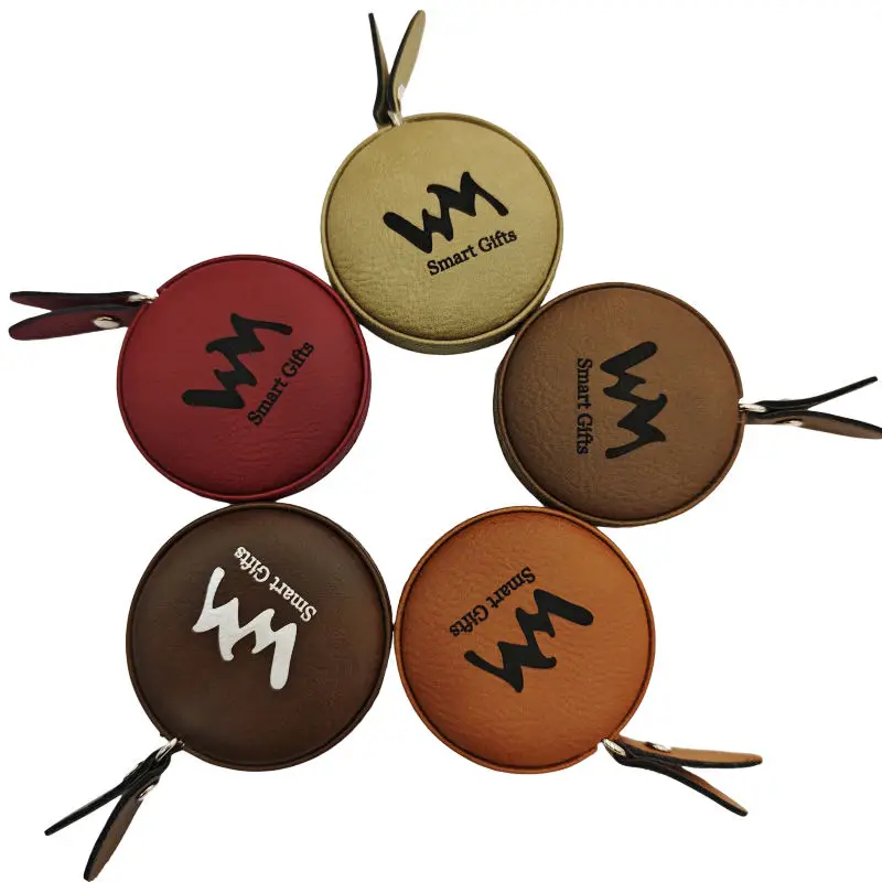 Hot Sale Design Laserable leatherette engraving logo key ring 3m cheap tailor measuring tapes