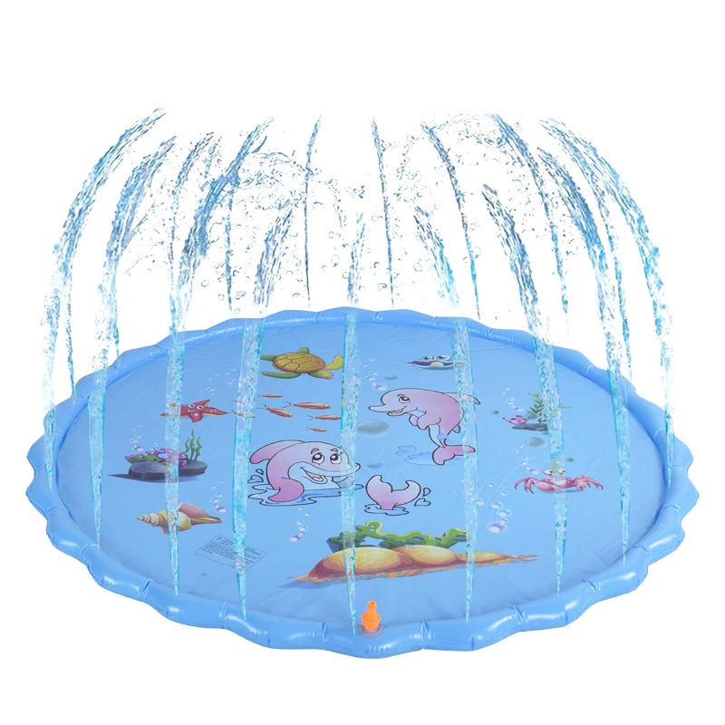 Sunshine 59 Inch Animals  Inflatable Splash Pad Sprinkler for Kids Toddlers, Kiddie Baby Pool, Outdoor Games Water Mat Toys