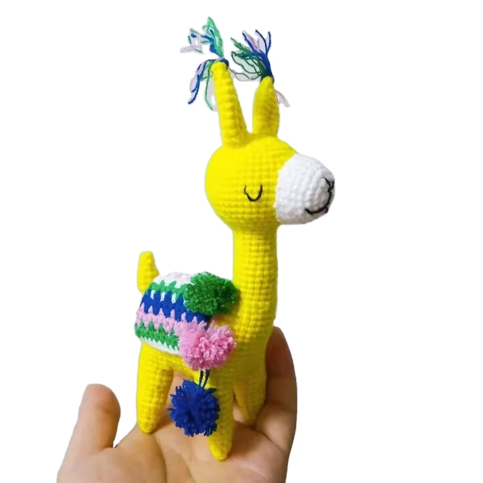Customized Unicorn Alpaca Handmade Amigurumi Knitting Crochet Doll Stuffed Animal Toy from China Factory Directly