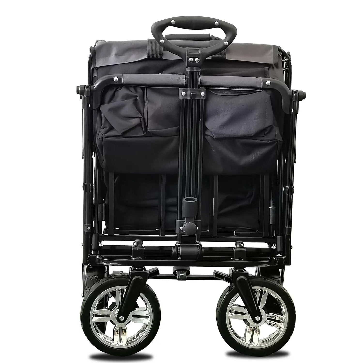 steel frame 600D fabric camping wagon foldable garden hand cart with canopy folding bollerwagen