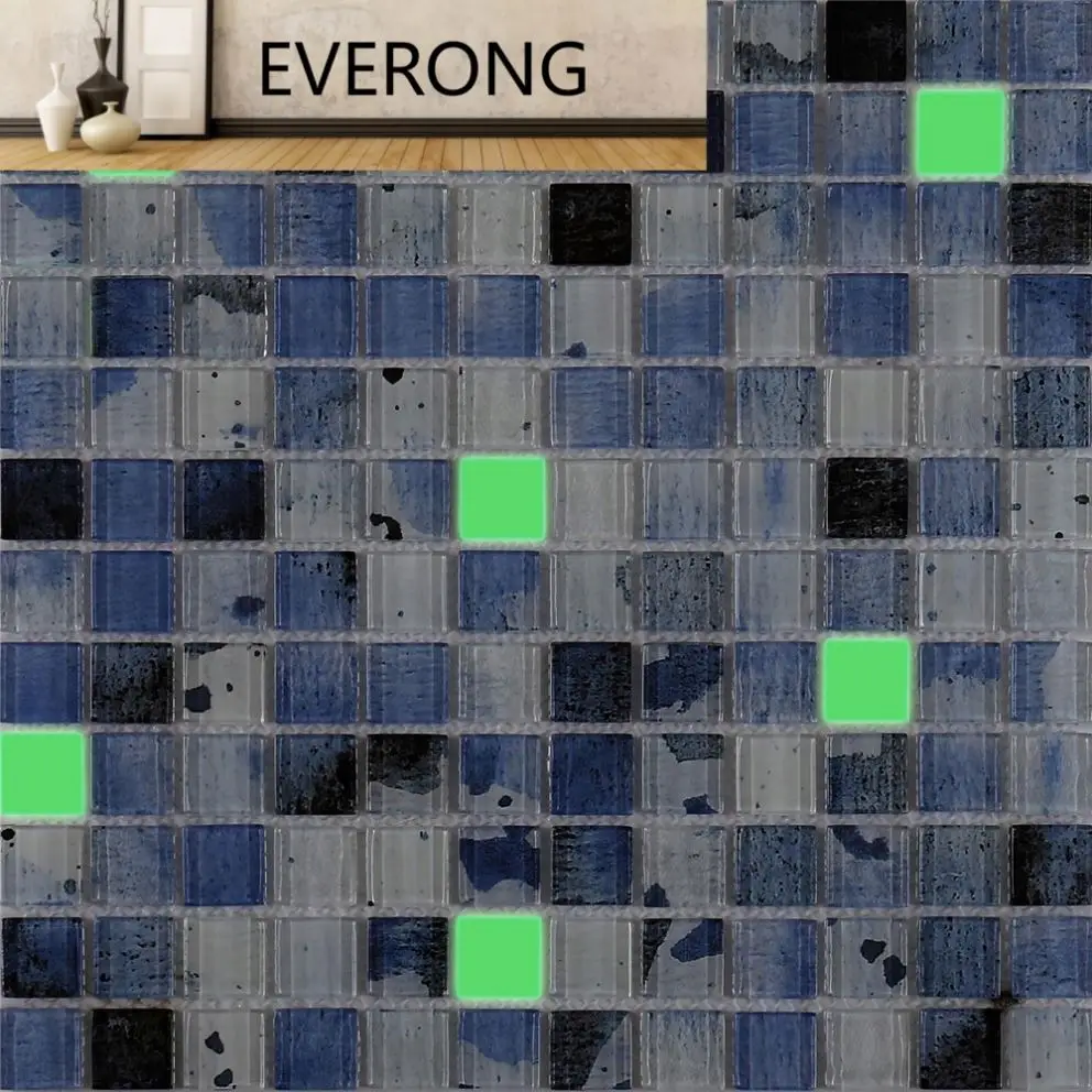 Wholesale Porcelain Ice Crackle Mosaic Tile 300x300 Glazed Aqua Blue Ceramic Mosaic Swimming Pool Tiles
