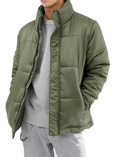 WCA Factory Mens Polyester Winter Warm Padded Quilted Casual Jacket