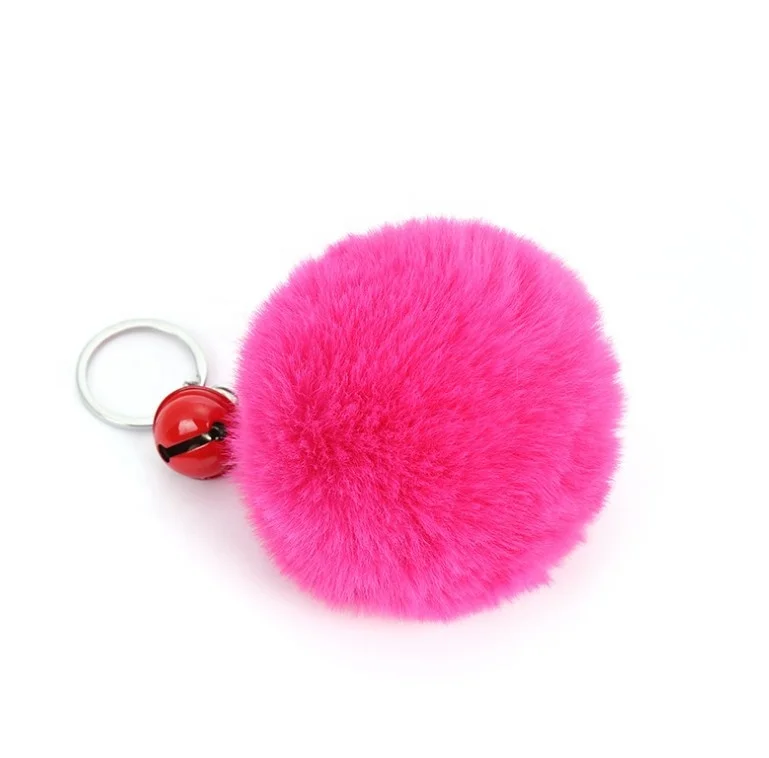 Beautiful Heart Shaped Pom Pom Balls Keyring For Sale