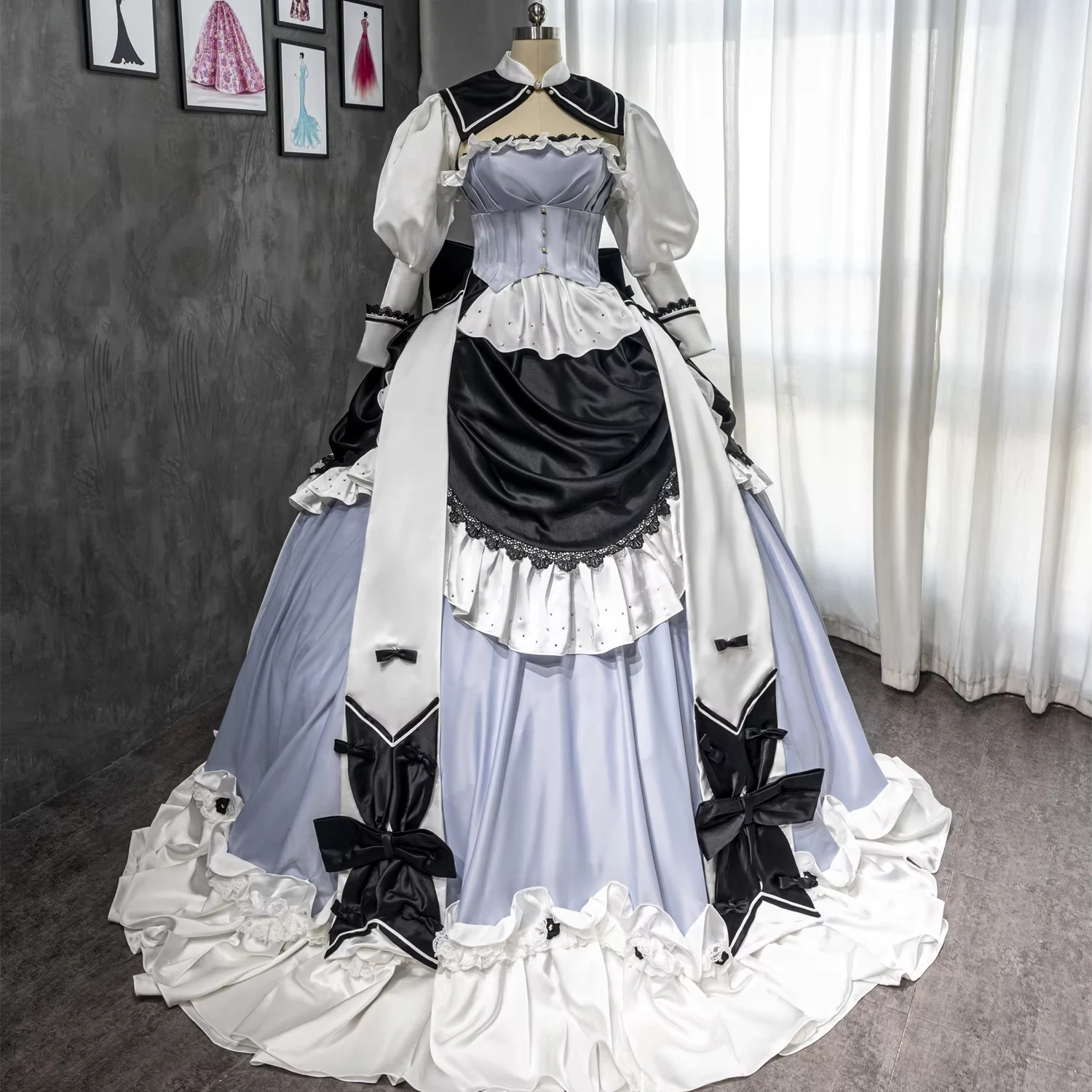 Japanese Maid Cos Uniform Lovely Girl Student Lolita Dress Sweet Style Cute Cat Cafe Princess Dresses Harajuku Kawaii Lingerie