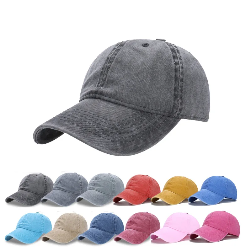 Wholesale Outdoor Sports Vintage Distressed Washed Cotton 3d Embroidery Baseball Caps Unstructured Dad Hats With Custom Logo