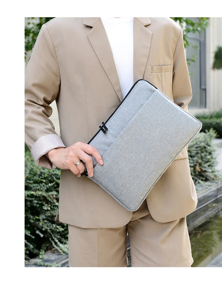 Promotional Simple Pure Color Velvet Lining Briefcase Business Tablet Notebook Computer Waterproof Laptop Bag Case Sleeve
