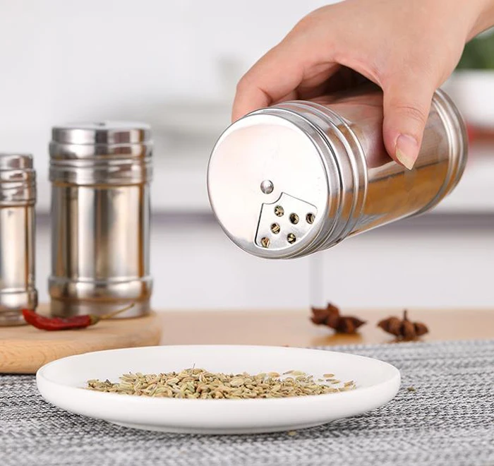 Stainless Steel Salt Pepper Shaker Spice Containers Salt Pepper Bottle For Kitchen Home
