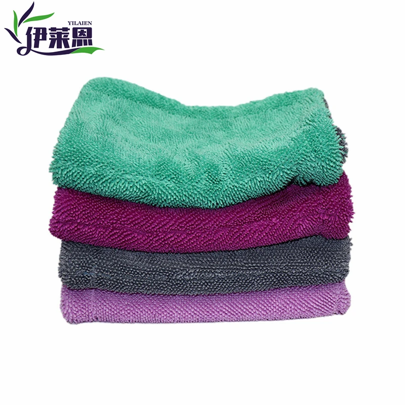 Micro Fiber Pile Auto Care Microfibre Detailing Microfiber Car Wash Cleaning Cloth Twisted large twist Loop drying Towel for car