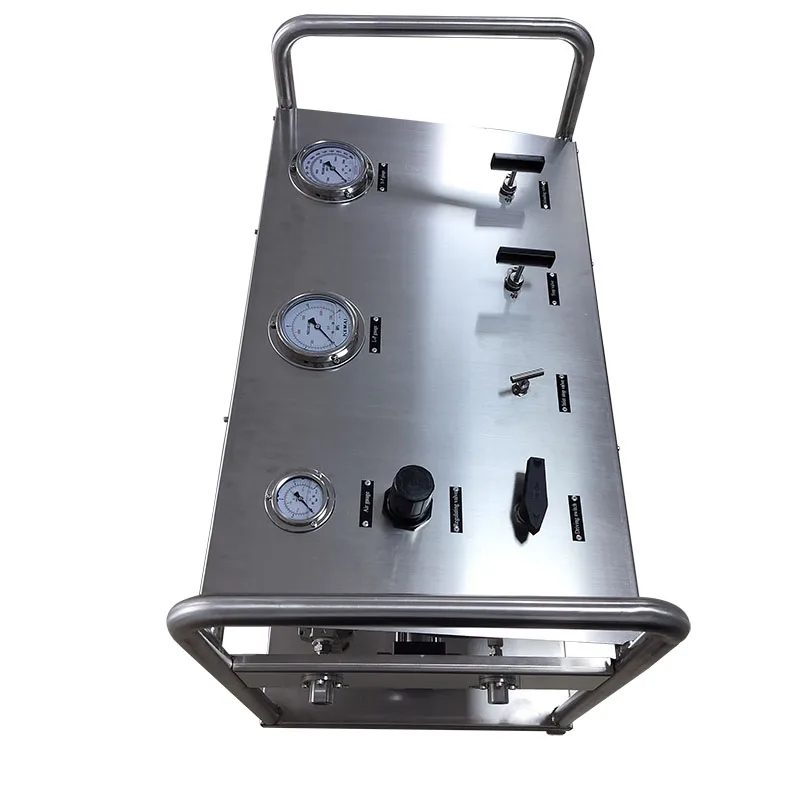 USUN Model:US-2GBT15/60  200-400 Bar  Stainless steel  High pressure  gas booster pump system with inlet gas filter and gauges