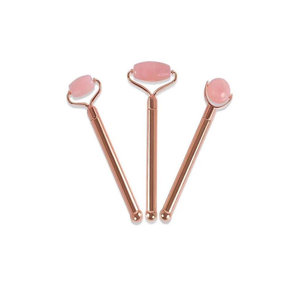 DIY natural anti aging Pink detachable jade rollers gift for women