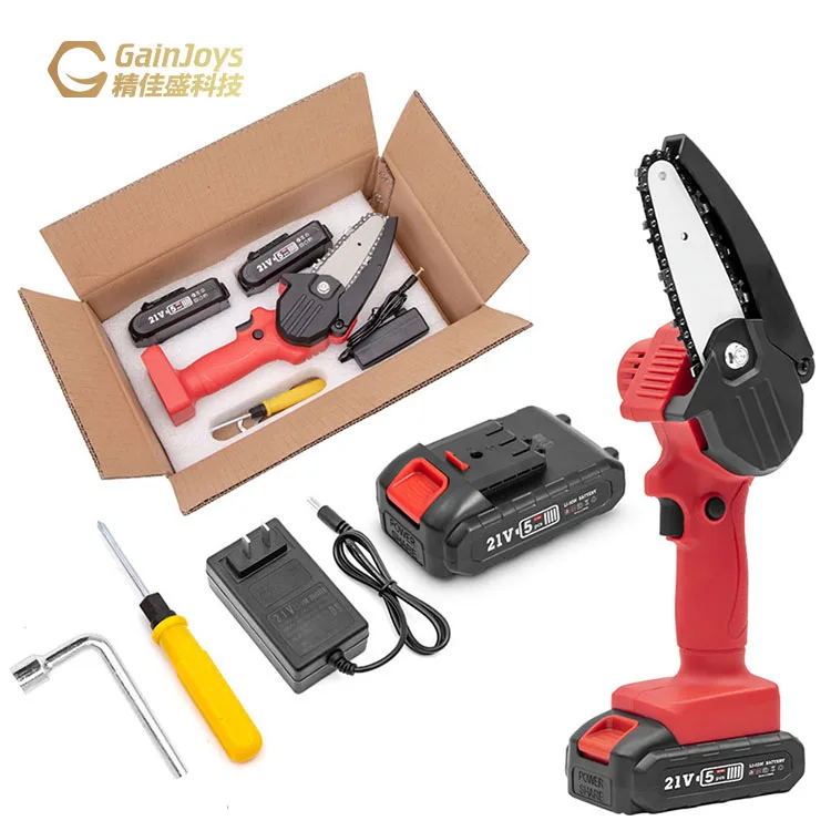 Оптовая продажа, заводская цена, деревянная мини-портативная аккумуляторная бензопила для сада