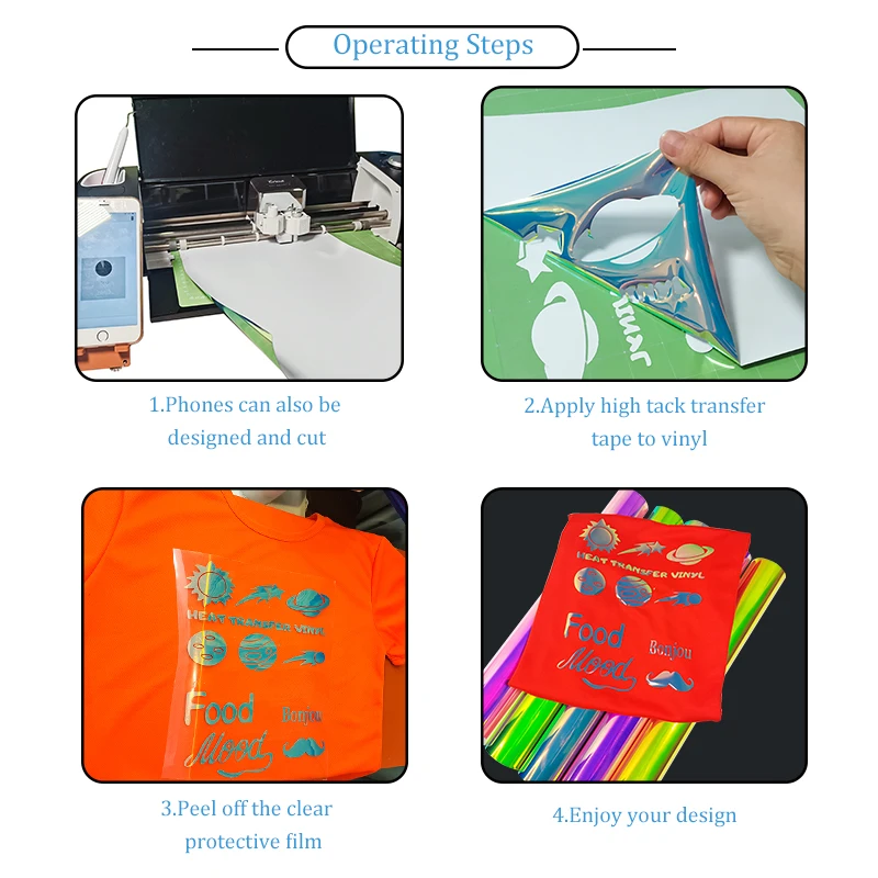 Shunaimei Rainbow Metallic HTV Bling Chameleon Transfer Film Iridescent Holographic Glitter Opal Iron on Heat Transfer Vinyl