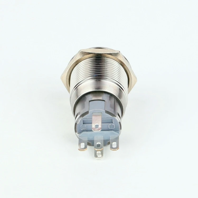 waterproof buttons switches flat and high head led metal latching momentary illuminated switch 19mm push button switch