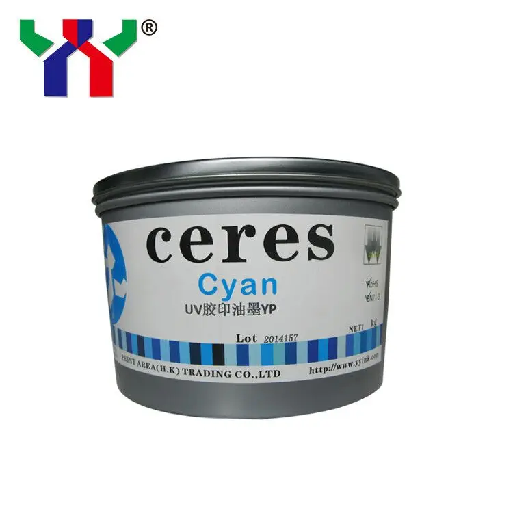 Высокое качество Ceres УФ офсетная печать чернила YP для пластика, желтый, 1 кг/банка