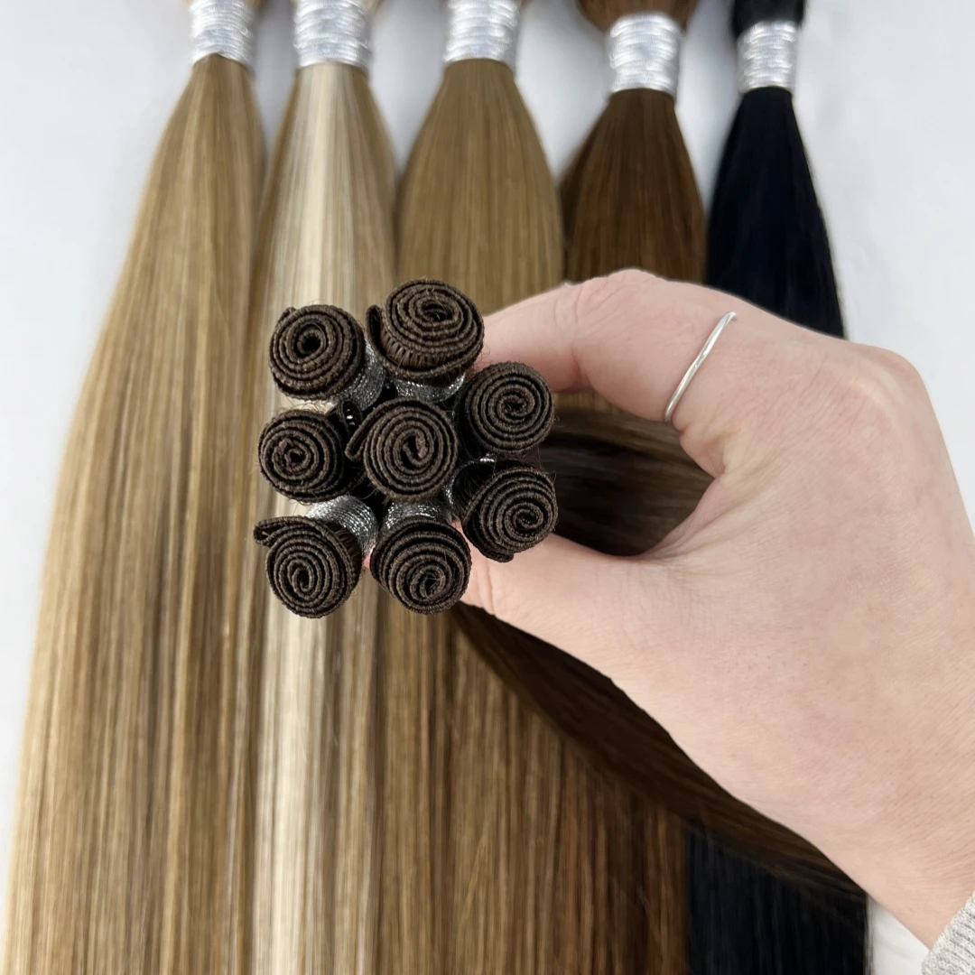 2024ruikang hair Manufacture Hair Supplier 100% Hand Tied Human Hair Weave