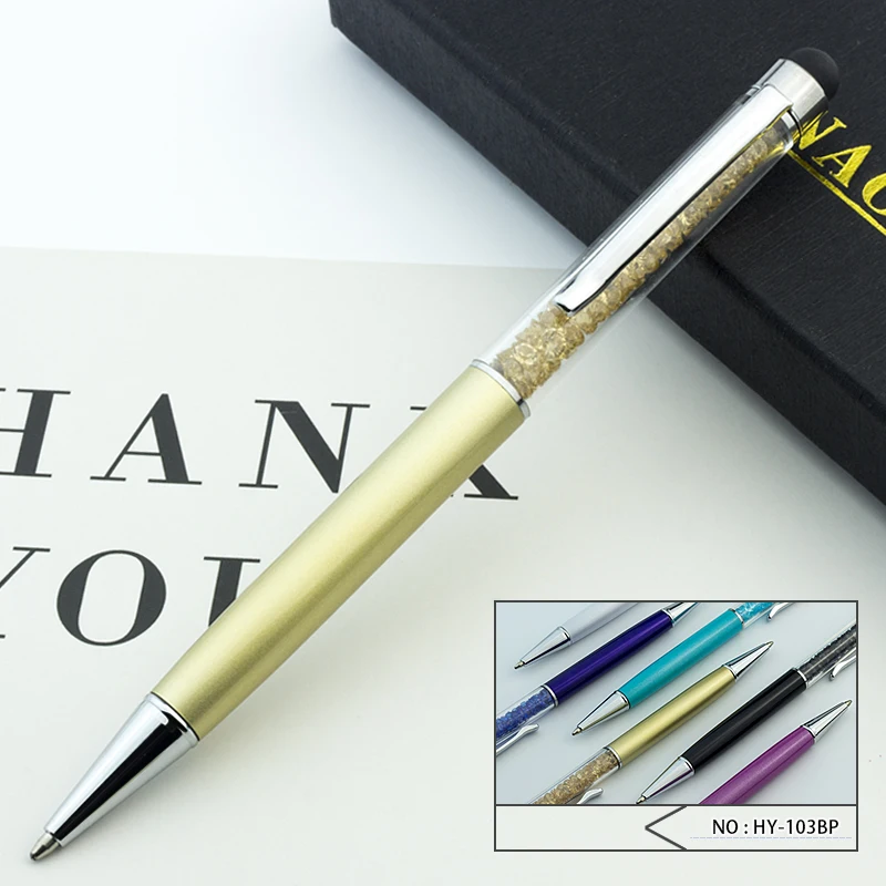 Fancy Diamond Crystal Ball Pen with stylus Rose Gold Metal Pens Wholesale