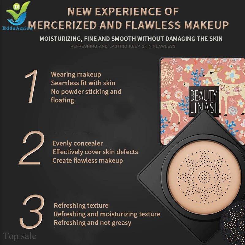 Natural Air Cushion Bb Cream Korean Cosmetics Mushroom Head Air Cushion CC Cream Foundation Cream for Face Makeup Concealer