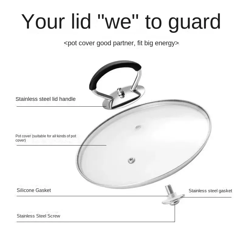 Universal Silicone Anti-Scalding Handle Kitchen Pot Cover Top Cap Cookware Parts Accessory for Household Use