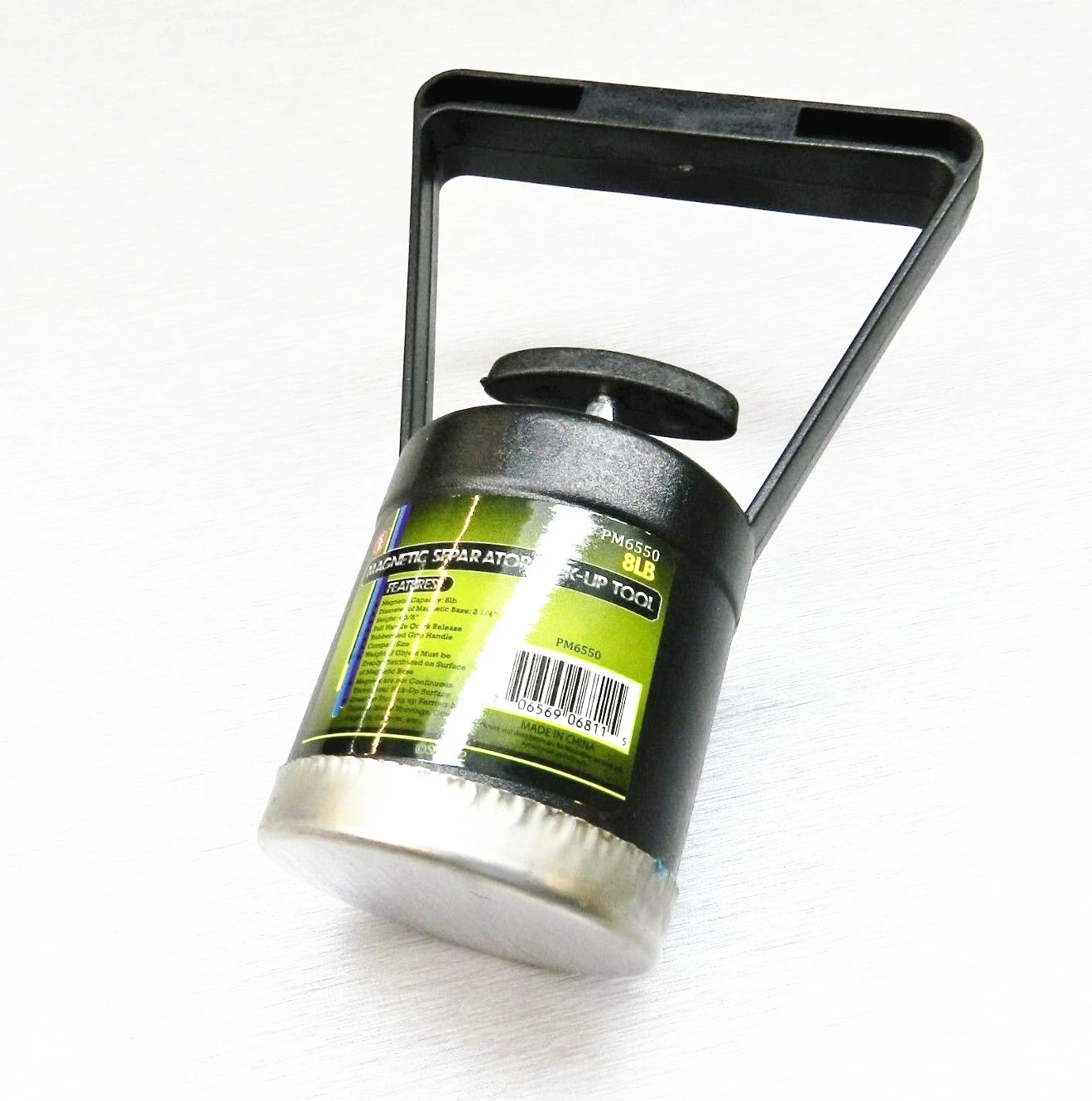 Gold Panning Portable Compact 8lb Magnetic Pickup Tool black with Quick Release Rubber Handle