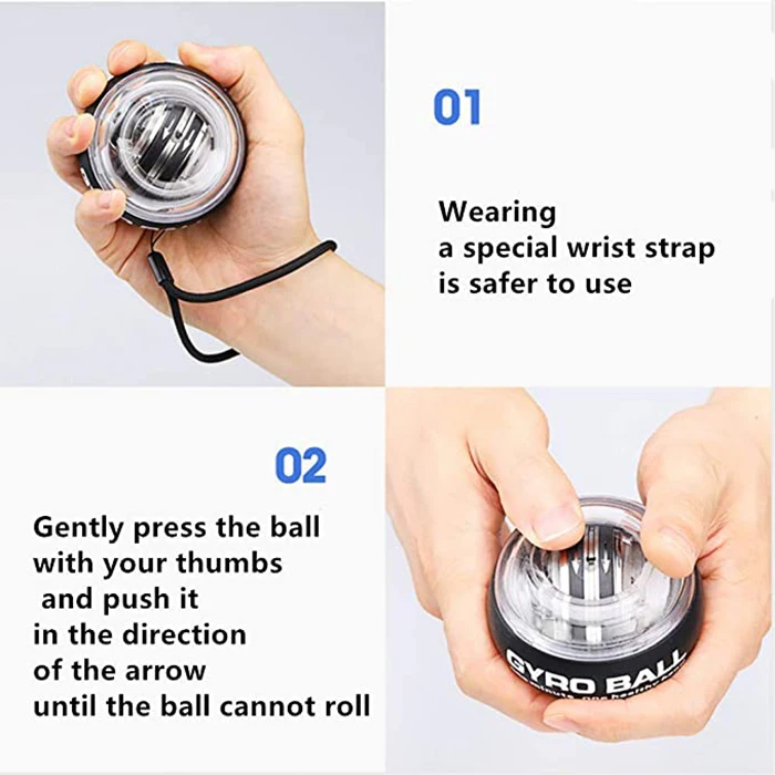 High Quality Colored Lights Arm Hand Muscle Gyro Ball Hand Power Force Wrist Return Ball