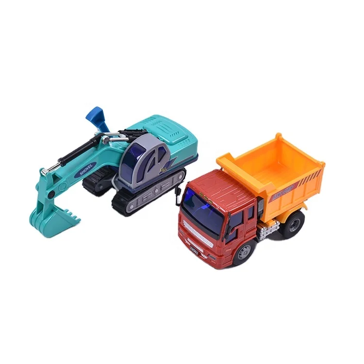
Dumptruck toy and excavator toy set friction car Plastic ABS 