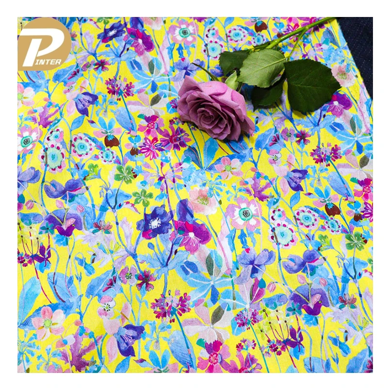 2025 Wholesale Good Price A4 Free Sample English Printing Liberty London Cotton Fabric for Garment