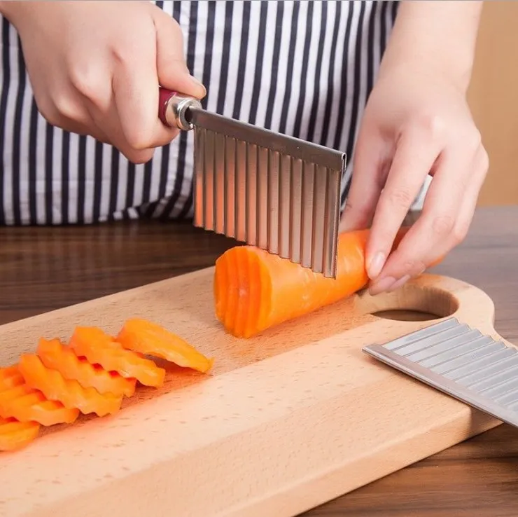 Multi-function Stainless Steel Chopper Wavy Potato Carrot Cutter French Fried Vegetable Slicer Potato Knife