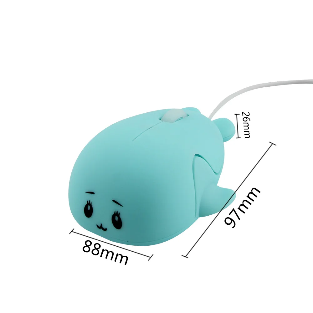 Cartoon Wired Ergonomic 1600 DPI Comic Animation Cute Dolphin Optical Computer Mouse