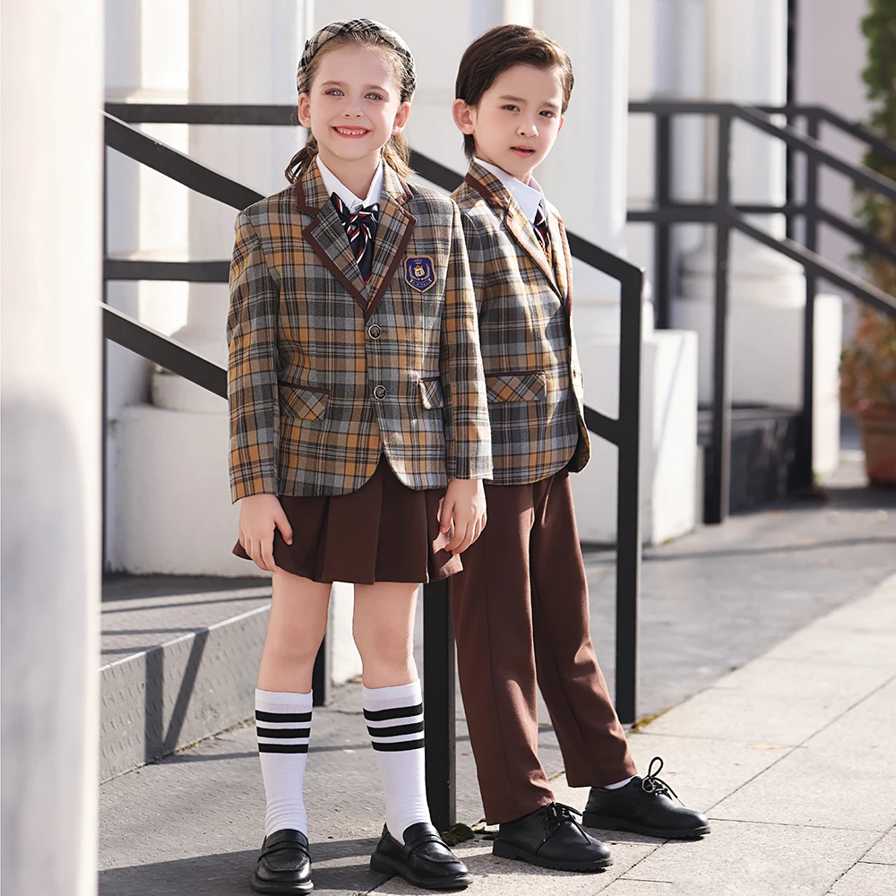 Unisex Short-Sleeve Blazer Jacket Kids Custom Embroidered Designs High School Korean Boys Kindergarten Primary School uniform