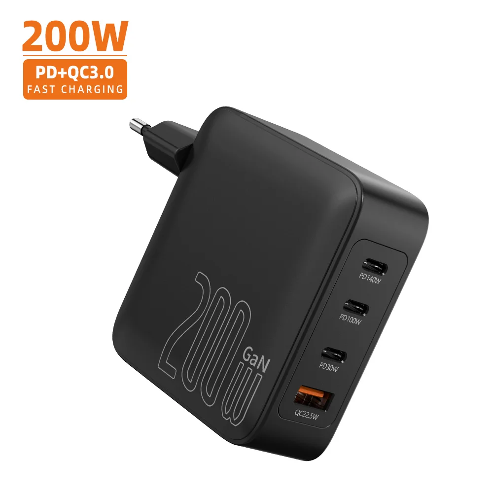 Vina Gan PD3.1 200W 4- Port A+C PD Wall Charger Quick Charging for IPhone Mac book Laptop Phone