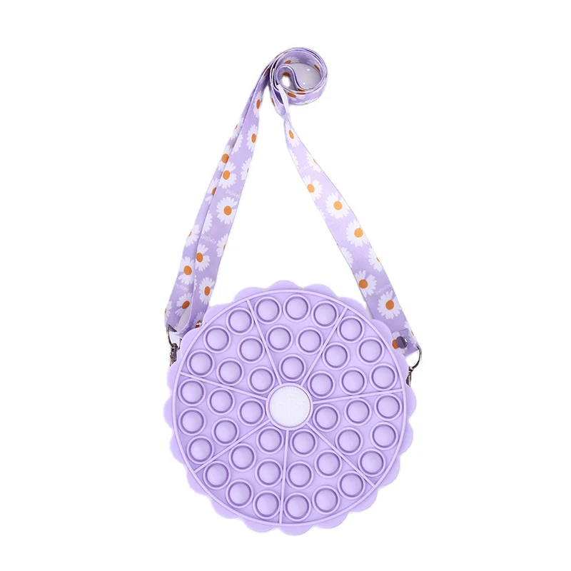 2022 New Daisy Flower Fidget Bag Bubble Crossbody Handbag Flower Fidget Purse Toy Popped Bag Sensory Push Coin Purse HandBag