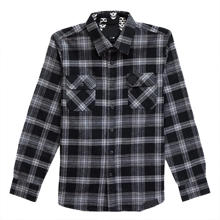 OEM Design Printing Light Weight Plaid Long Sleeve Flannel Shirts