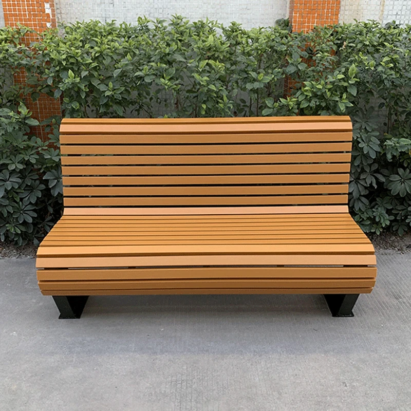 Manufacturer direct sale customizable solid woo commercial restaurant outdoor bench wooden aluminum garden bench