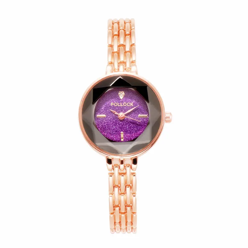 
2020 Hot Sale Fashion Trend Full Diamond Starry Sky Surface Rose Gold Strap Ladies Watch 