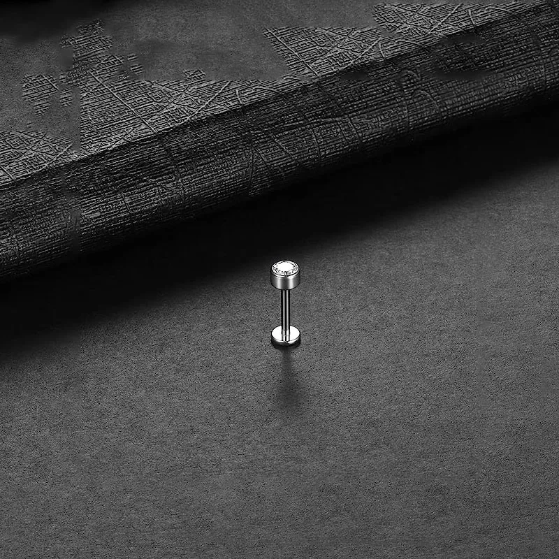 G23/F136 titanium body piercing jewelry zircon piercing titanium astm f136 stud septum piercing jewelry