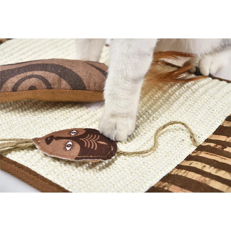 African Background Style Buy One Get Two Plush Cat Toy And Cat Scratcher