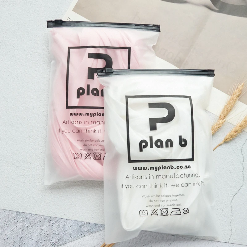 custom eco friendly luxury zipper slider plastic packaging pvc transparent pe ziplock bag for clothing