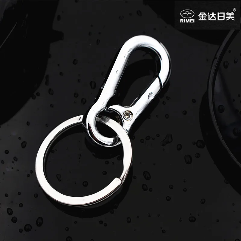 RIMEI stainless steel snap hook key chain reasonable price split key ring with chain Wholesale custom logo