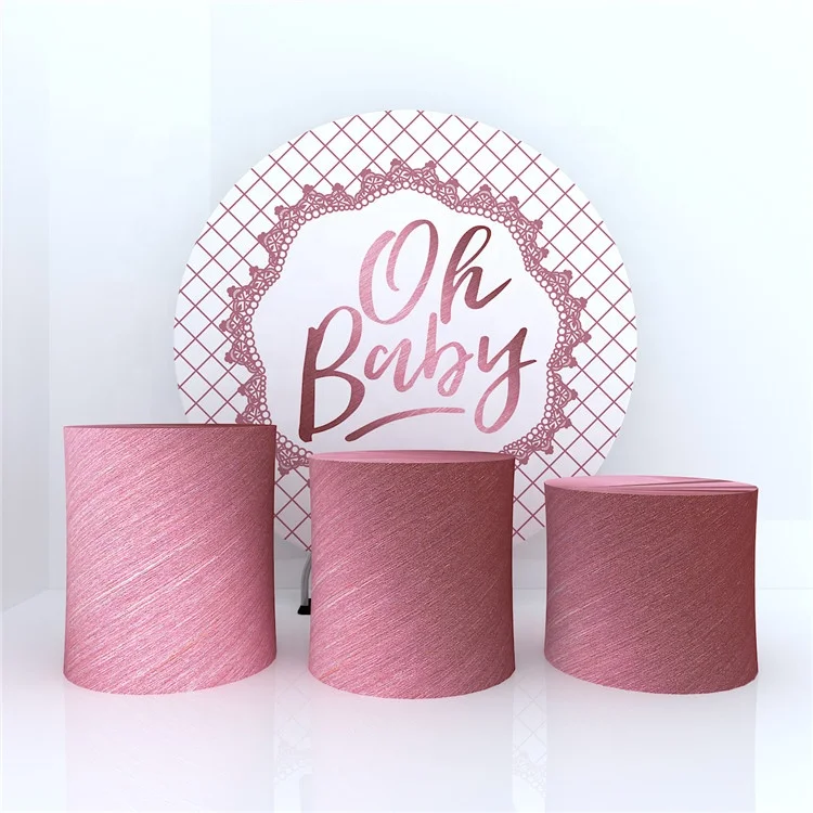 Factory Supply luxury Round Metal Frame Stand Display wedding background happy birthday backdrop