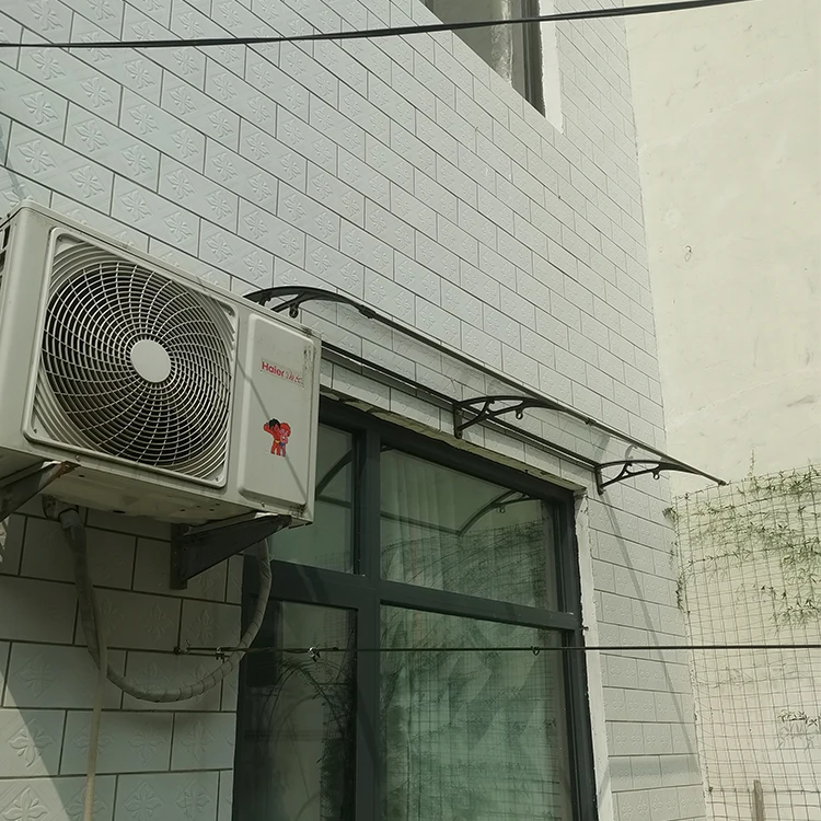 OEM customized multiple size outdoor rain cover canopy aluminum bracket plastic sheet awning for front door