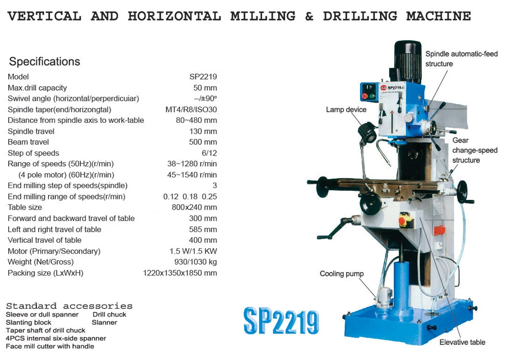 XQ6226B Proma SP2243 Universal Turret Milling Machine` X6325 for