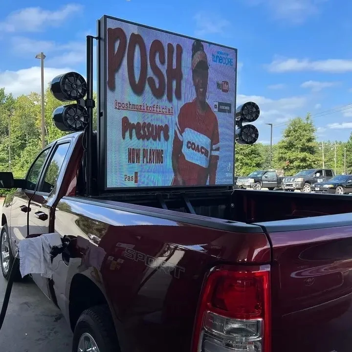 Mobile Pickup Truck Trailer Van Hitch AD P3.91 P4.81 Exterior Advertising Digital LED Board Screen Billboard Display Panel Sign