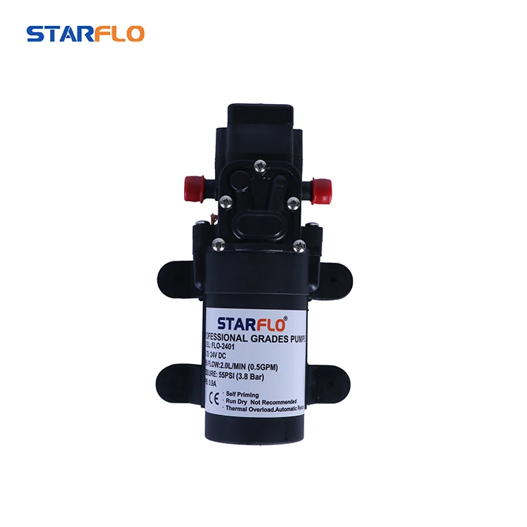 STARFLO FLO-2403 24v dc 2.6LPM 70PSI micro price battery operated diaphragm water pump / power sprayers pump