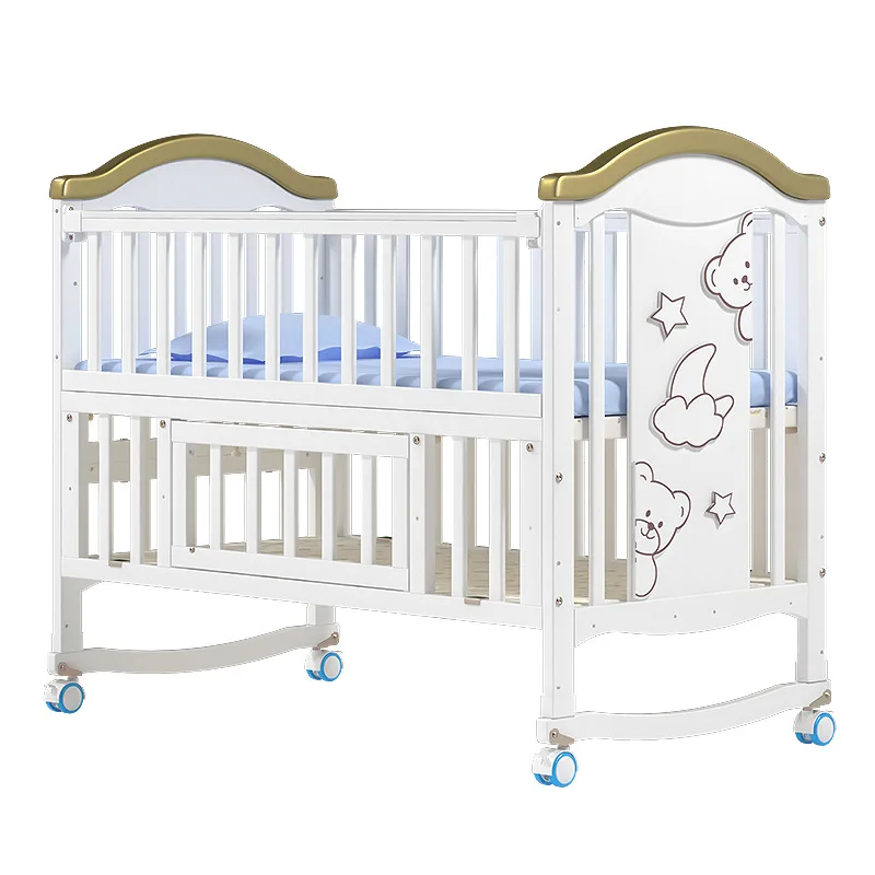 New designer rocking sleeper baby beds wholesale solid wood rock n play