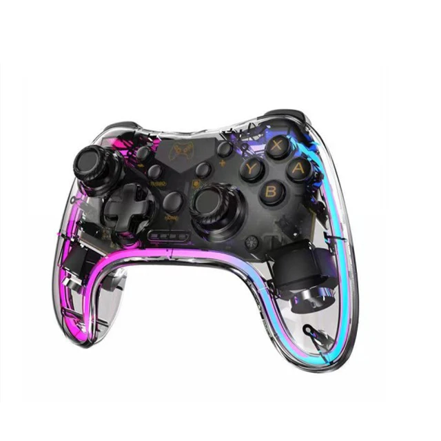 Cheap Switch Gamepad Controller PS4 Wireless Game Controller RGB Light Transparent 6 Axis Motion Sensor Supports Wake UP Gamepad
