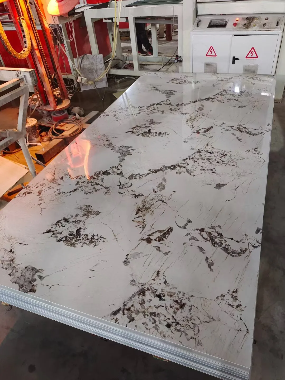 Commercial Building Alternative 3MM PVC Marble Pattern Wall Sheet UV Plastic Stone Composite Material Panel Board Type