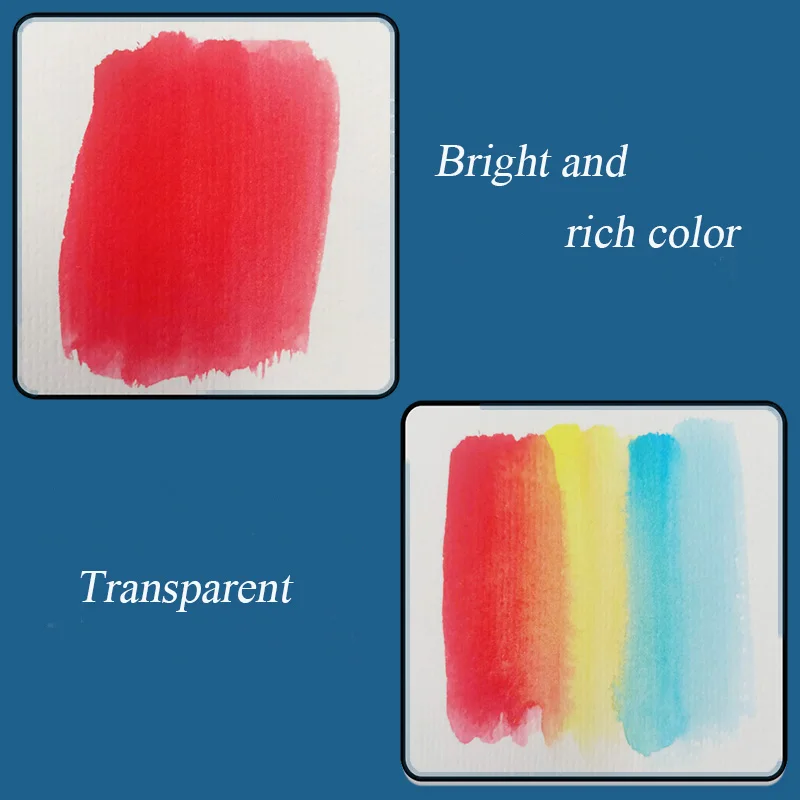 Bright and rich color 40color solid watercolor paint set with two brush pen