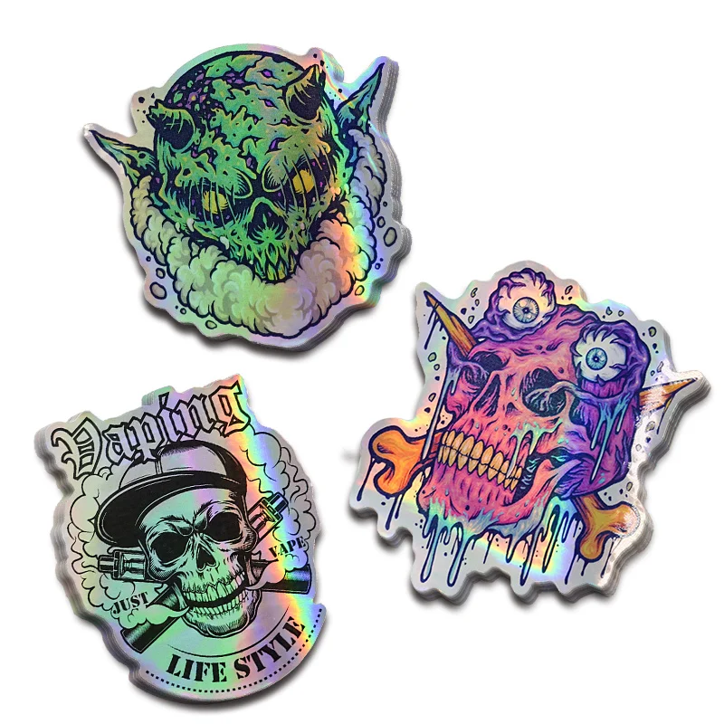 Custom Stickers Waterproof Vinyl Pvc Clear Glitter Die Cut Anime Vinyl  Holographic Sticker